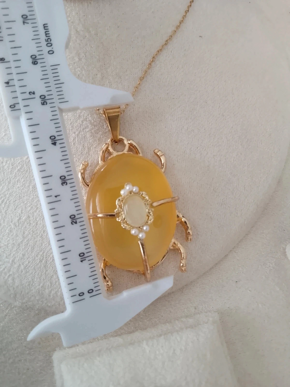 Collier scarabée égyptien en pierres naturelles semi précieuses – photo 2